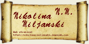 Nikolina Miljanski vizit kartica